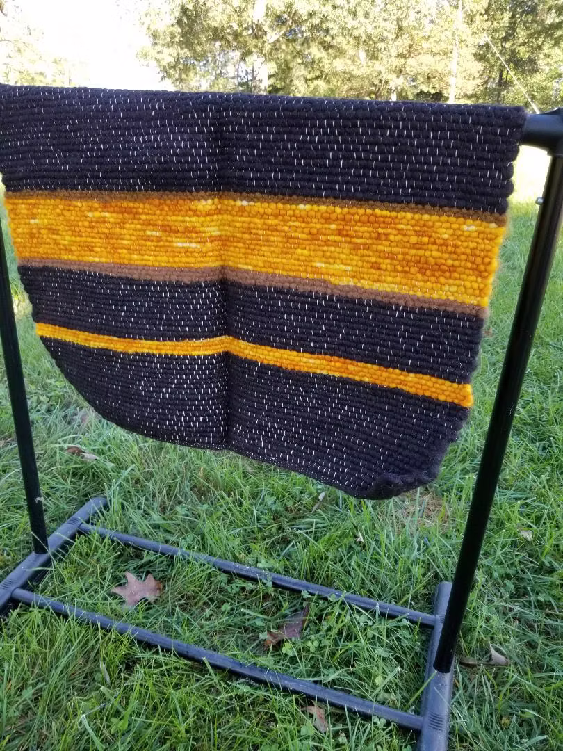 Dark Brown and Gold Alpaca Rug