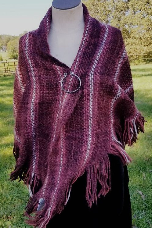 Light Weight Alpaca, Maroon and White Stripe